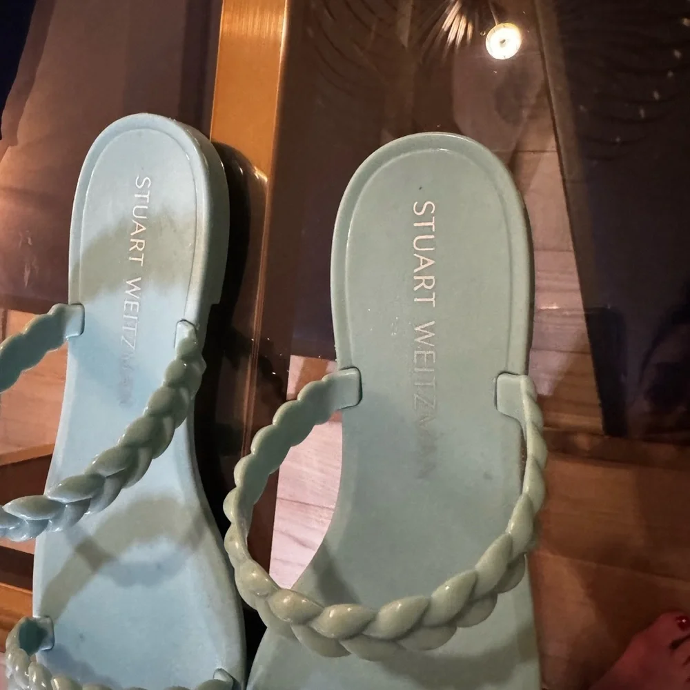 Stuart Weitzman Light Blue Two Strap Braided Jelly Sandals 10- Brand new - Picture 2 of 4